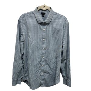 J Crew Performance Men Plaid Button Up Shirt Slim Fit Size XL Office Work Preppy